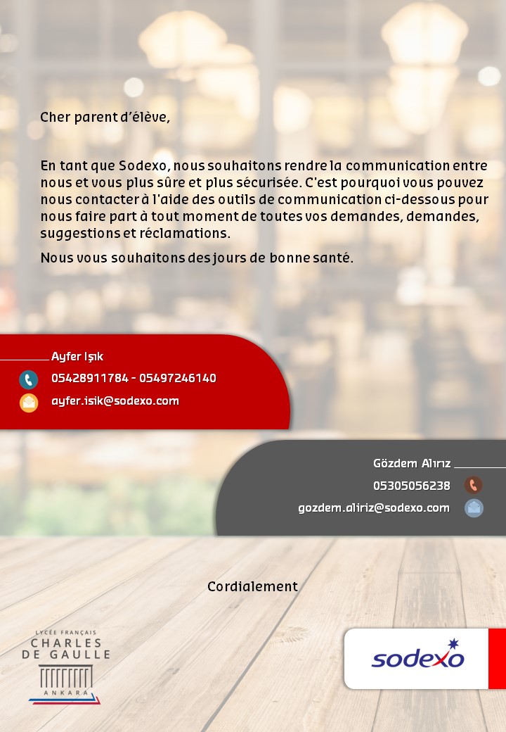 COORDONNÉES DE CONTACT